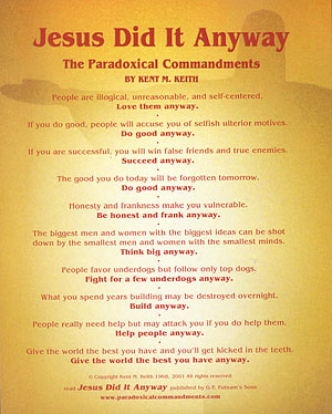 paradoxical commandments poster